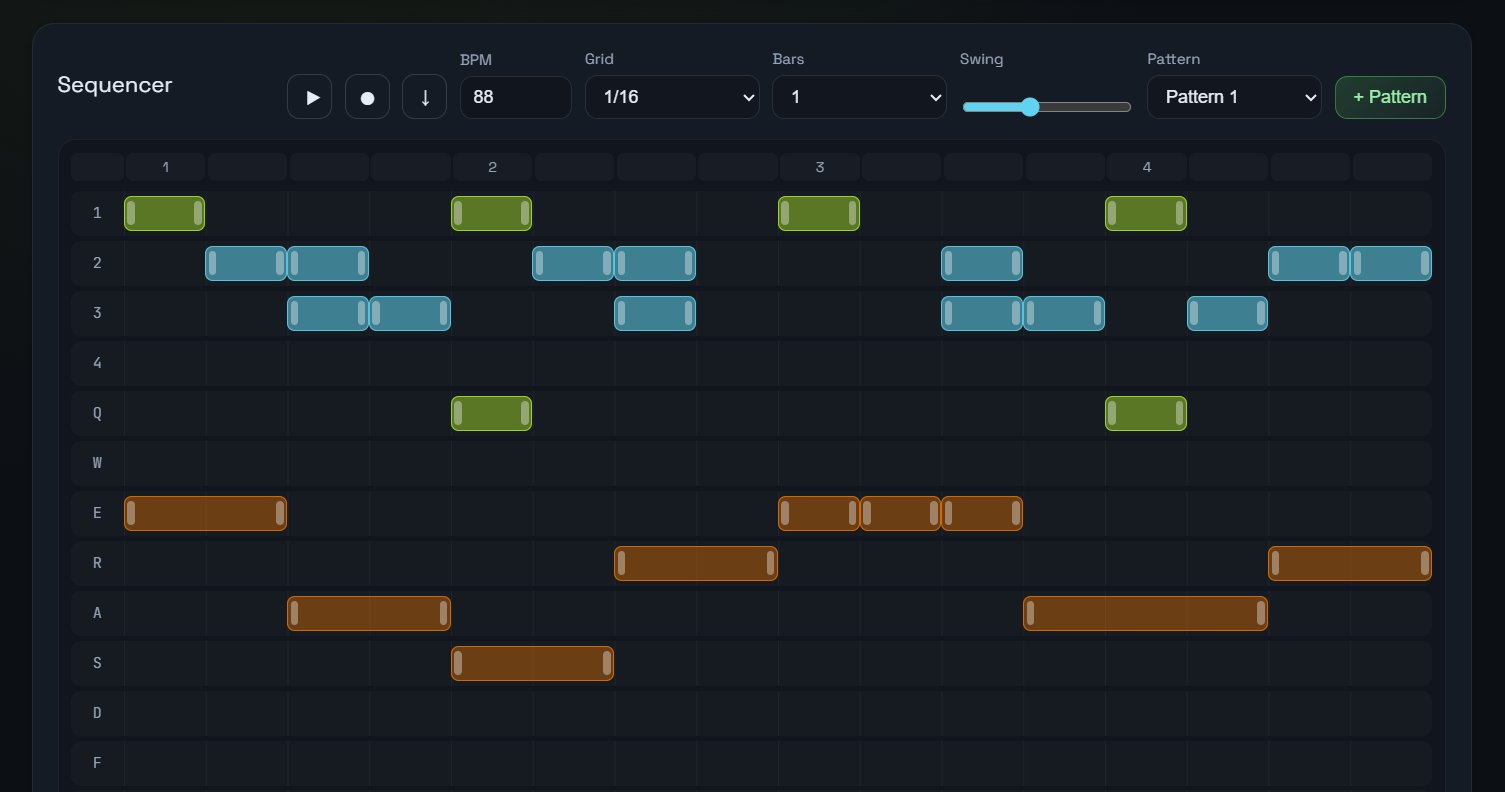 Looptop Software Interface - Sequencer
